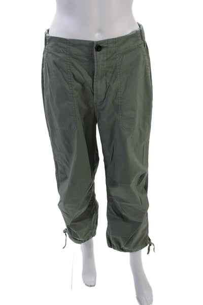 Pistola Womens Cotton Four Pocket High-Rise Tapered Pants Trousers Green Size 28