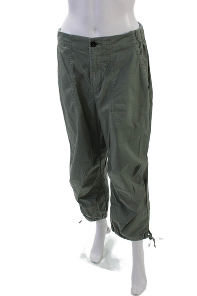 Pistola Womens Cotton Four Pocket High-Rise Tapered Pants Trousers Green Size 28