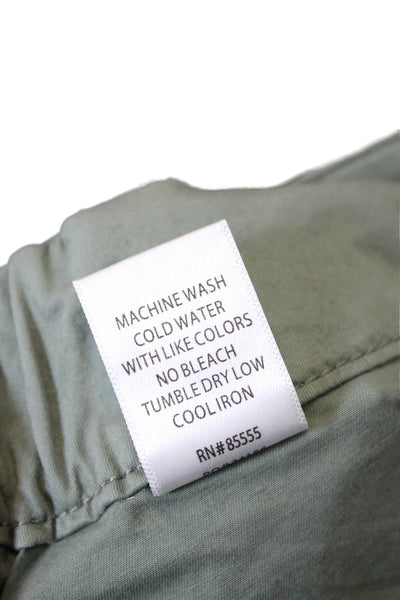 Pistola Womens Cotton Four Pocket High-Rise Tapered Pants Trousers Green Size 28