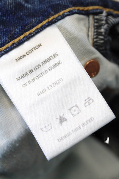 Grlfrnd Womens Cotton Distressed Detail Five Pocket Casual Jeans Blue Size 24