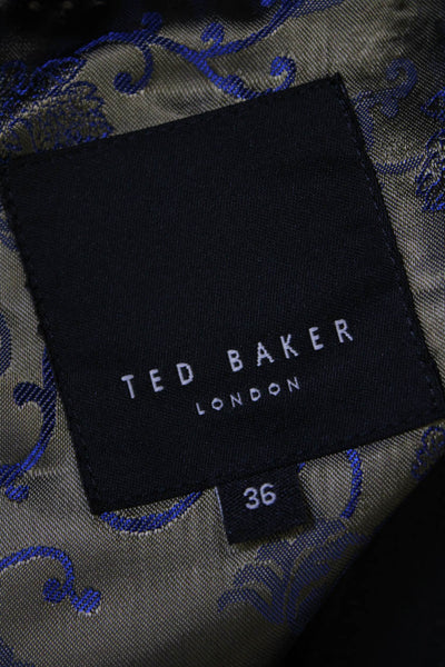 Ted Baker London Mens Striped Two Button Blazer Jacket Gray Wool Size 36
