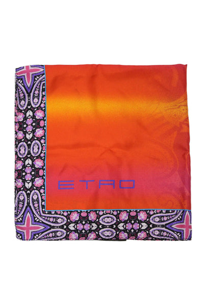 Etro Womens Silk Paisley Print Light Weight Neck Scarf Multi Colored
