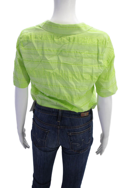Scotch And Soda Womens Button Down Shirt Lime Green Cotton Size Extra Small