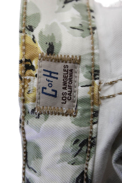 Citizens of Humanity Womens Cotton Floral Mid-Rise Skinny Pants Beige Sz 27