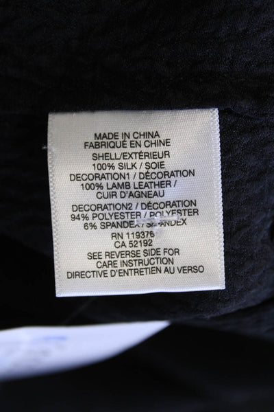Helmut Lang Womens Silk Textured Sleeveless Tank Top Blouse Black Size Large