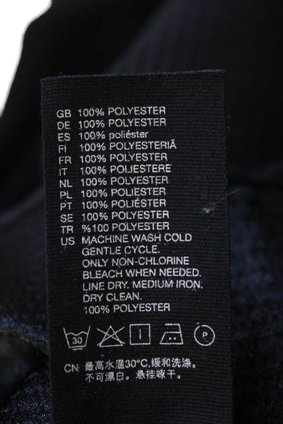Paris Atelier + Other Stories Womens Button Front Collarless Shirt Black Size 4