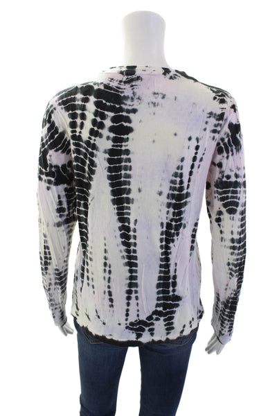 Reformation Jeans Womens Long Sleeve Scoop Neck Tie Dyed Shirt White Multi Small