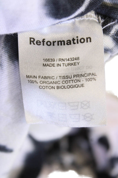 Reformation Jeans Womens Long Sleeve Scoop Neck Tie Dyed Shirt White Multi Small