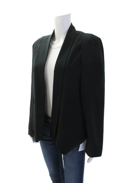 Who What Wear Womens Open Front Collared Capelet Jacket Black Size Small