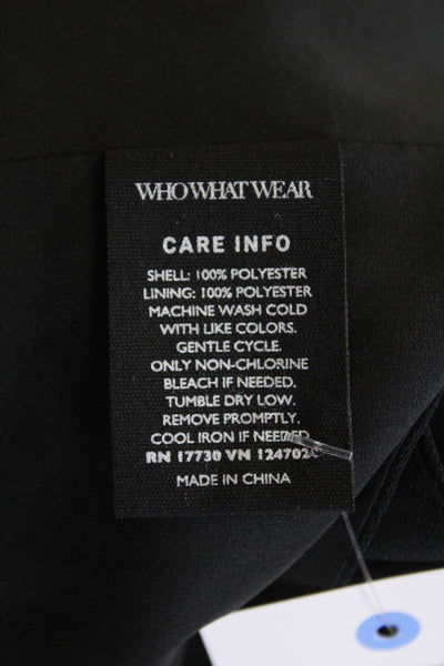 Who What Wear Womens Open Front Collared Capelet Jacket Black Size Small