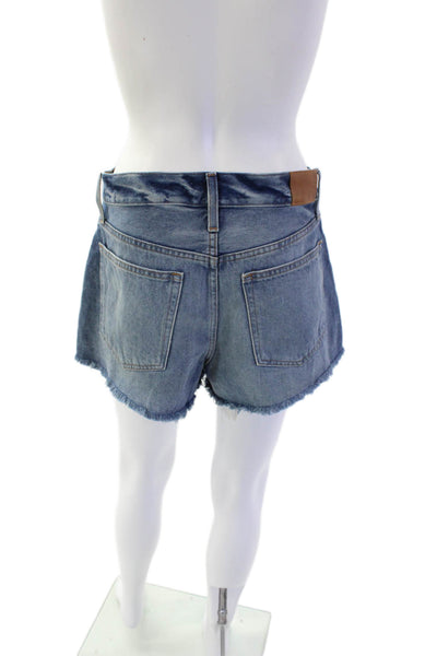 J Crew Womens Zipper Fly Mid Rise Denim Relaxed Shorts Blue Size 26