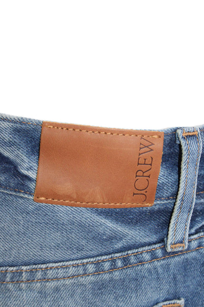 J Crew Womens Zipper Fly Mid Rise Denim Relaxed Shorts Blue Size 26