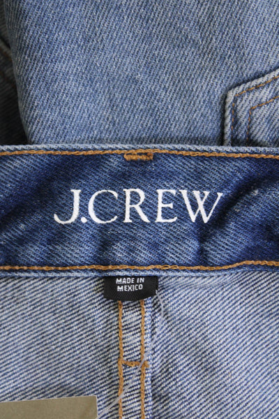 J Crew Womens Zipper Fly Mid Rise Denim Relaxed Shorts Blue Size 26