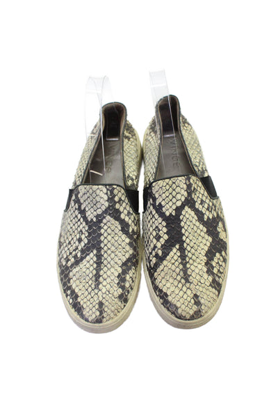Vince Womens Snakeskin Print Slide On Casual Sneakers White Black Size 8 Medium