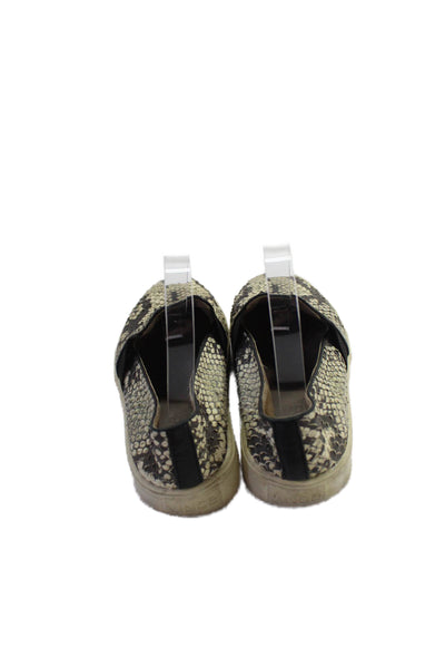 Vince Womens Snakeskin Print Slide On Casual Sneakers White Black Size 8 Medium