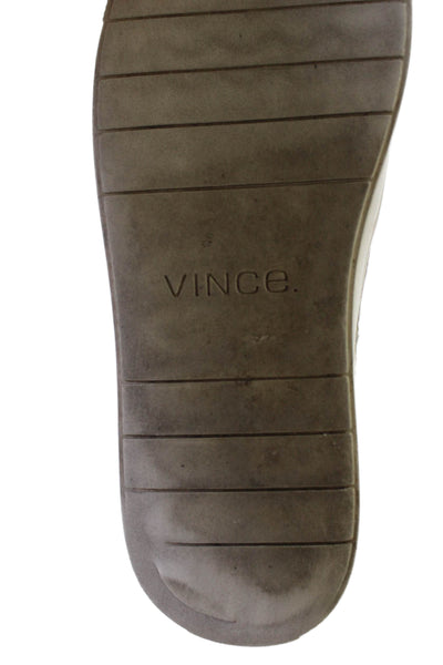 Vince Womens Snakeskin Print Slide On Casual Sneakers White Black Size 8 Medium