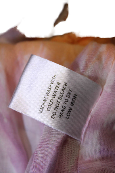 Robertson + Rodeo Womens V-neck Spaghetti Strap Tie Dye Slip Dress White Size M