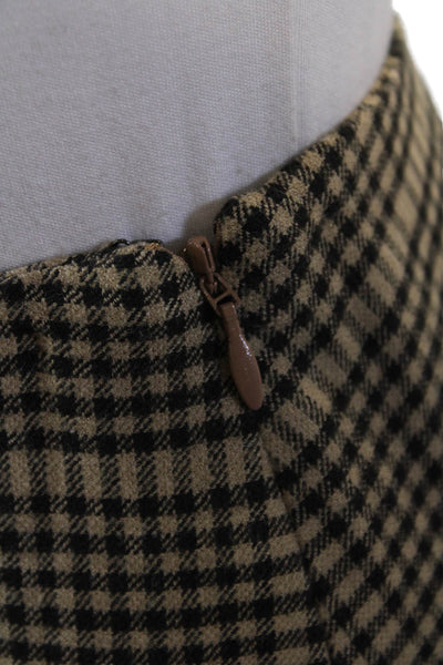 Joie Womens Textured Zip Lined Plaid Printed Tier Skirt Nude Size 00