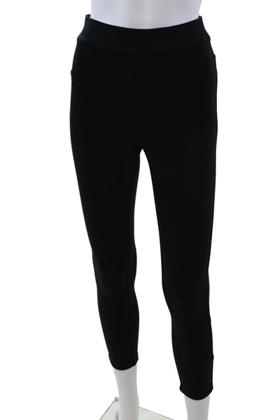 SPANX® Womens Textured High Waisted Lined Straight Pants Black Size XS