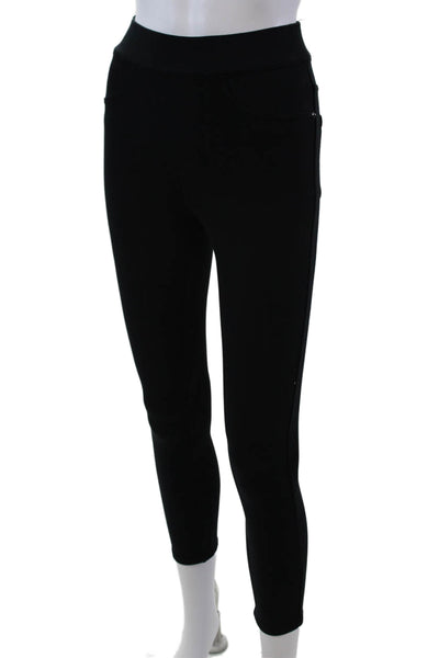 SPANX® Womens Textured High Waisted Lined Straight Pants Black Size XS
