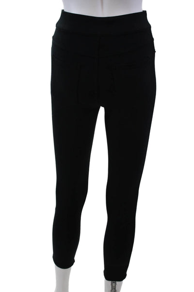 SPANX® Womens Textured High Waisted Lined Straight Pants Black Size XS