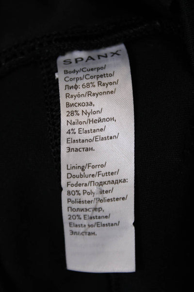 SPANX® Womens Textured High Waisted Lined Straight Pants Black Size XS
