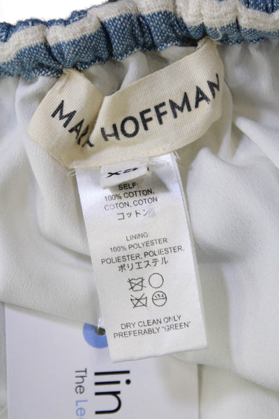 Mara Hoffman Womens Cotton Scoop Neck Sleeveless Stripe Top White Size XS