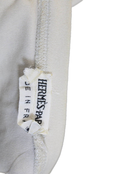 Hermes Womens Cotton Sleeveless Crewneck Tank Top Beige Size 36