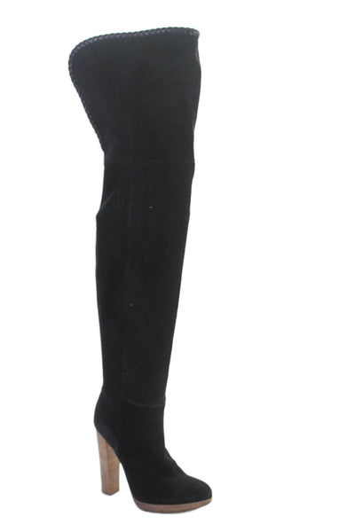 Gianvito Rossi Womens Textured Suede Lined Heel Pullover Boots Black Size EUR 35