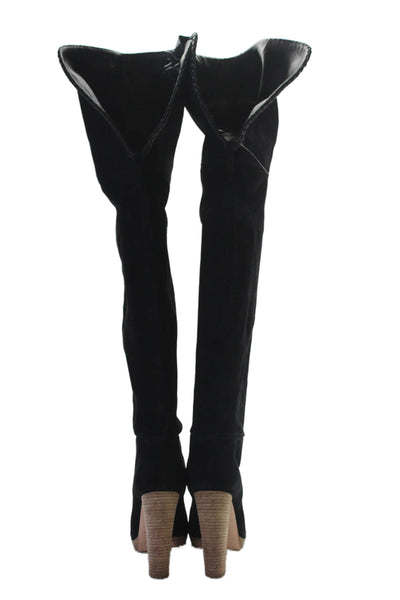 Gianvito Rossi Womens Textured Suede Lined Heel Pullover Boots Black Size EUR 35