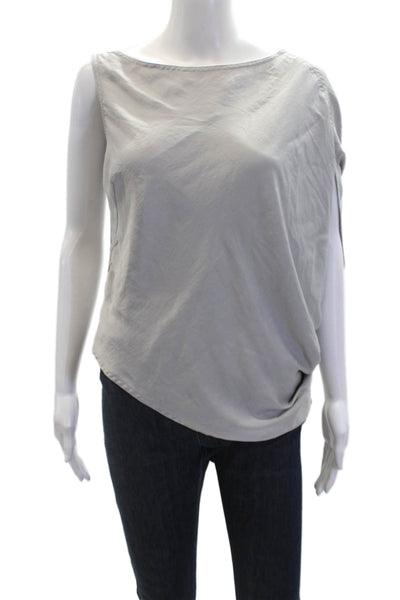 KaufmanFranco Womens Sleeveless Asymmetric Blouse Gray Size XS