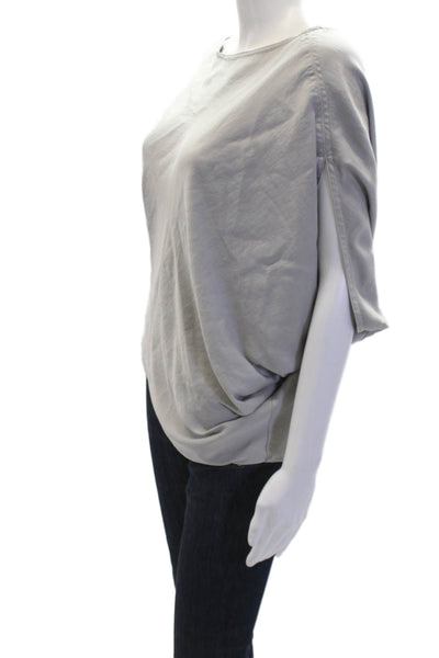 KaufmanFranco Womens Sleeveless Asymmetric Blouse Gray Size XS