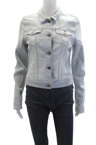 J Brand Womens Button Front Long Sleeve Collared Jean Jacket Blue Denim Medium