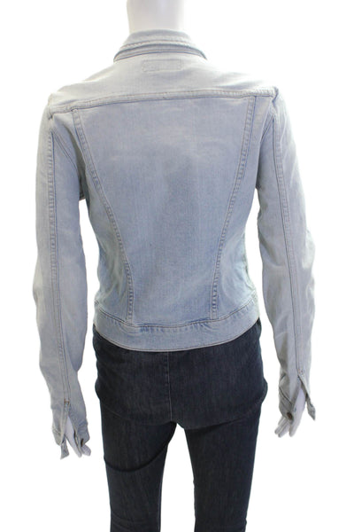J Brand Womens Button Front Long Sleeve Collared Jean Jacket Blue Denim Medium