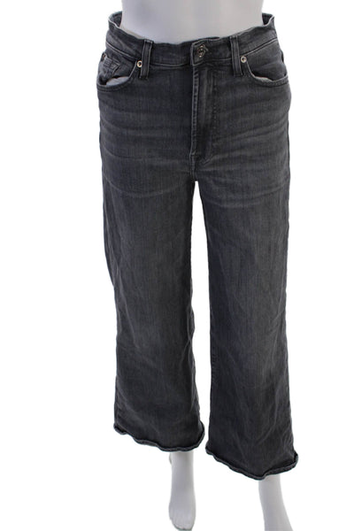 7 For All Mankind Womens High Waisted Flared Jeans Gray Size 28