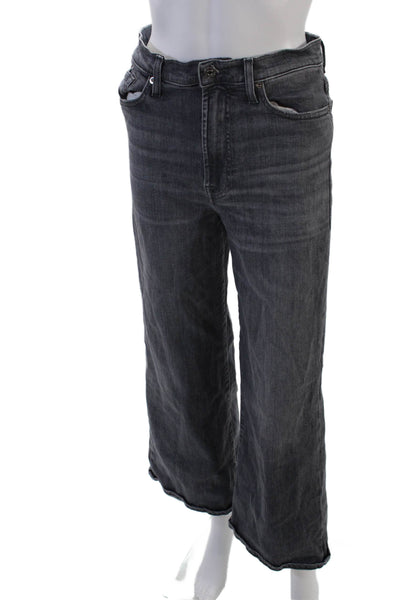 7 For All Mankind Womens High Waisted Flared Jeans Gray Size 28