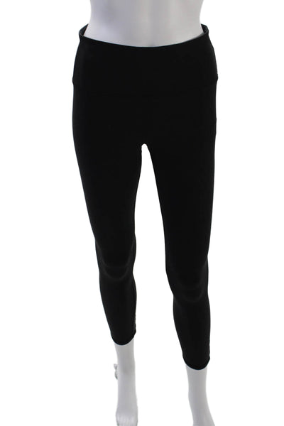 Athleta Womens Stretch Lace Up Mid-Rise Cropped Activewear Leggings Black Size S