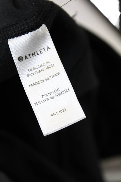 Athleta Womens Stretch Lace Up Mid-Rise Cropped Activewear Leggings Black Size S