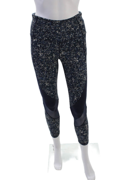Athleta Womens Abstract Print Mid-Rise Activewear Ankle Leggings Navy Size S