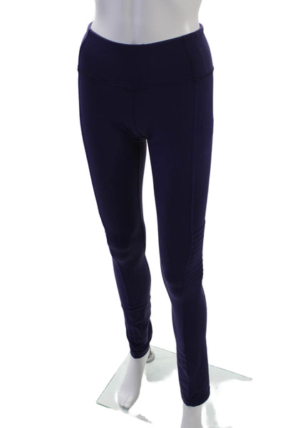 Lululemon Womens Stretch Pleated Low-Rise Activewear Leggings Purple Size 4