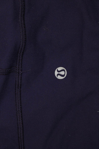 Lululemon Womens Stretch Pleated Low-Rise Activewear Leggings Purple Size 4
