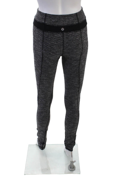 Lululemon Womens Abstract Print Low-Rise Activewear Ankle Leggings Gray Size 4