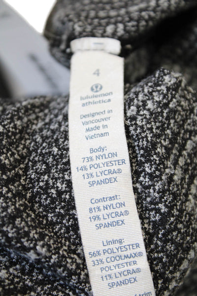 Lululemon Womens Abstract Print Low-Rise Activewear Ankle Leggings Gray Size 4