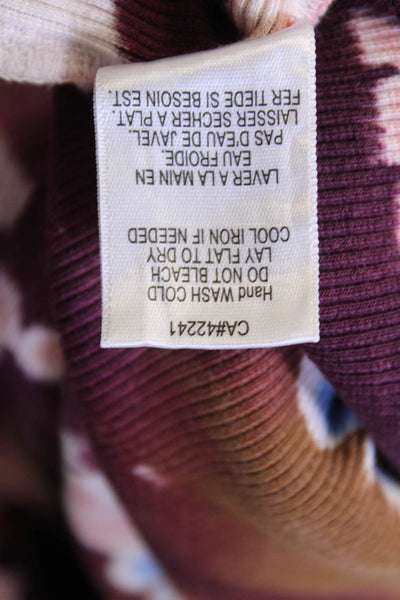 YFB Womens One Shoulder Ribbed Knit Tie Dyed Midi Dress Purple Multi Size Small