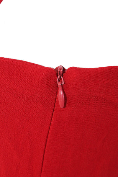 Zara Womens Back Zip Spaghetti Strap Sweetheart Wired Jumpsuit Red Size Small