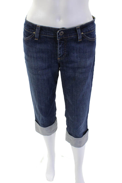 AG Adriano Goldschmied Womens Cotton Low-Rise Cropped Jeans Blue Size 27R