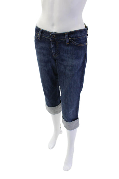 AG Adriano Goldschmied Womens Cotton Low-Rise Cropped Jeans Blue Size 27R