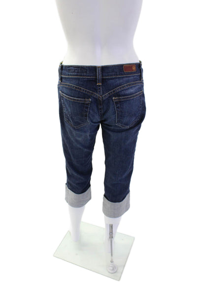 AG Adriano Goldschmied Womens Cotton Low-Rise Cropped Jeans Blue Size 27R
