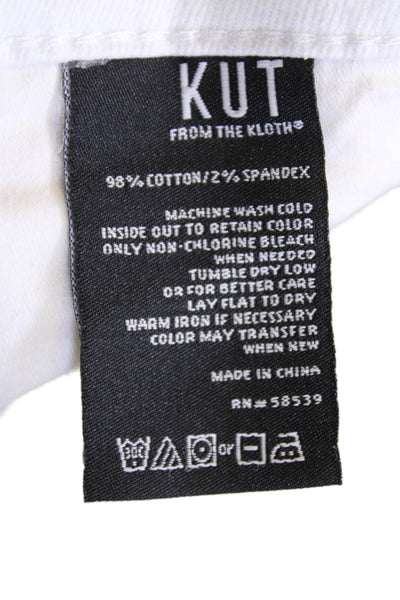 KUT from the Kloth Womesn Cotton Denim Mid-Rise Skinny Jeans White Size 16
