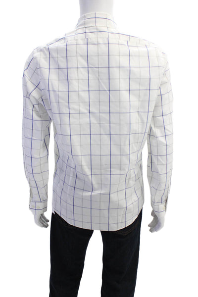 Brooks Brothers Mens Cotton Striped Button Up Collared Shirt White Size 34
